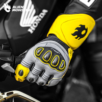 Gants en cuir super tissu Alien Monster Guantes GT Gants tout-terrain CE Écran tactile Ignifuges Gants de moto pour GT