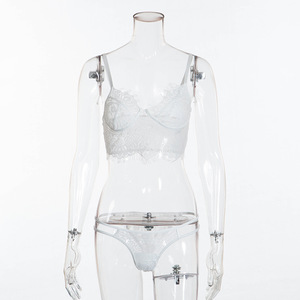 Conjunto de lencería erótica con bordado para mujer, ropa interior Sexy de encaje - Product Image 6