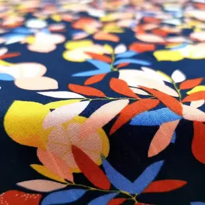 custom 100gsm lightweight Fruit Lemon leaf Printing 100% Cotton Woven Poplin printed Fabric For shirt garment