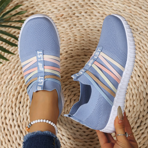 Chaussures en toile décontractées tendance pour l'été, nouveau style, respirantes, à enfiler, semelle en caoutchouc, design sportif - Product Image 4