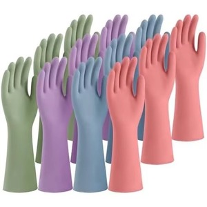 Guantes de Limpieza de Goma al por Mayor, Reutilizables, Impermeables, para Lavar Platos, Antideslizantes, Coloridos, para Cocina y Hogar - Product Image 1