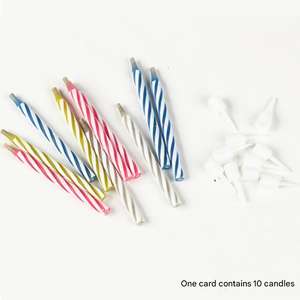 Articles <span class=keywords><strong>de</strong></span> fête Bougies d'anniversaire en spirale cylindriques Rayures colorées Bougies magiques <span class=keywords><strong>de</strong></span> <span class=keywords><strong>tour</strong></span> <span class=keywords><strong>de</strong></span> couleur vive - Product Image 1