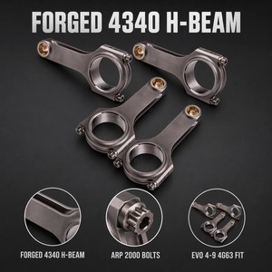 Set di Bielle Forgiate H-Beam 4340 con Bulloni <span class=keywords><strong>ARP</strong></span> 2000 3/8" per Mitsubishi Lancer EVO 4-9 4G63 - Product Image 2