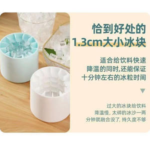 Molde cilíndrico para cubitos de hielo de silicona de grado alimenticio, congelación rápida, fácil desmoldeo, azul y amarillo, para fiestas, sin BPA. - Product Image 4