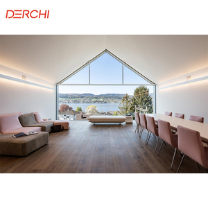 DERCHI Fenêtres panoramiques modernes à cadre en aluminium noir avec moustiquaire en acier inoxydable, baie vitrée fixe pour villas et maisons - Product Image 5