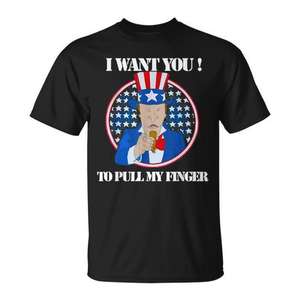 Camiseta promocional de Uncle Sam I Want You To Pull My Finger - Product Image 1