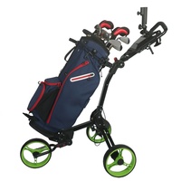 Chariot de golf pliable portable en alliage d'aluminium à trois roues pour le parcours de golf