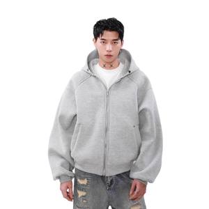 เสื้อฮู้ดมีซิปสำหรับผู้ชายและผู้หญิงสีทึบ400g เสื้อมีฮู้ดปรับแต่งได้สำหรับฤดูใบไม้ผลิและฤดูใบไม้ร่วง - Product Image 2