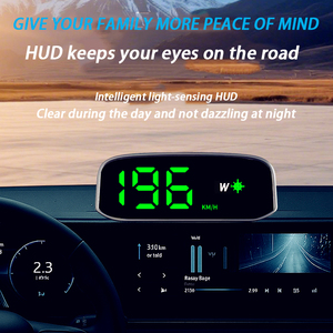 Solar-Powered Wireless Car HUD Head-Up <strong>Display</strong> With <strong>GPS</strong> Compass Time And Speed Displaying KMH/MPH Universal Speed <strong>Display</strong> - Product Image 4