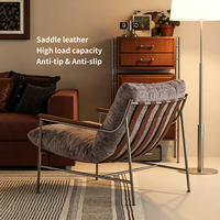 Fauteuil d'appoint Fika, fauteuil simple pour salon, structure en bois massif et acier inoxydable, fauteuil de détente rembourré en chenille