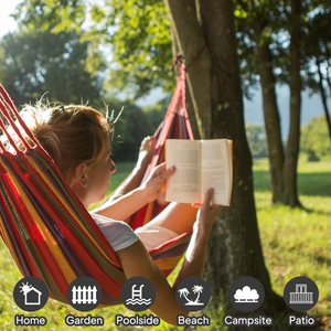 <span class=keywords><strong>Hammock</strong></span> Kanvas Katun Portabel untuk Berkemah, Dua Orang, Dilengkapi Stand, Tempat Tidur Ayun untuk Taman, Teras, Halaman Belakang, dan Rumah (Grosir) - Product Image 5