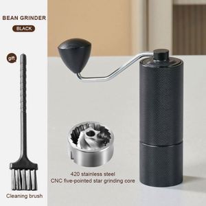 Molinillo de Café Manual Pequeño con Núcleo de Titanio Dorado, Cuerpo de Aleación de Aluminio, Muela de Acero Inoxidable 420 y Perilla de Nogal - Product Image 6