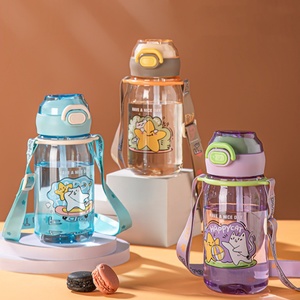 680/720ml sáng tạo phim hoạt hình trẻ em sinh viên nhựa rơm <span class=keywords><strong>cup</strong></span> với dây đeo chai nước trẻ em uống ly với rơm - Product Image 1