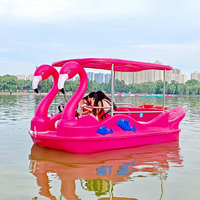 Bateau Flamingo Électrique pour 5 Personnes avec Corps en PE Idéal pour les Complexes Lacustres ou les Entreprises de Location