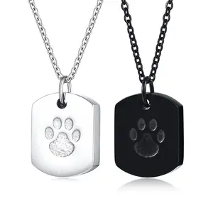 TTT Venta caliente de acero inoxidable plata cremación urna cenizas mascota urna Collar para Memorial