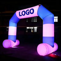 Arche publicitaire gonflable éclairée par LED, arche géante gonflable personnalisée et imperméable pour événements extérieurs, courses sportives et branding
