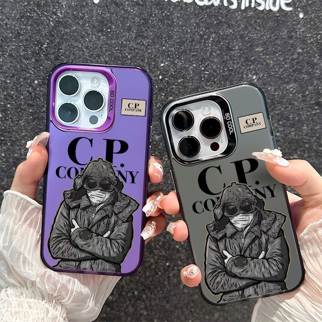 Trendy Designer PC Material Phone Cases for iPhone 11 12 13 14 15 16 17 Air 17 Pro Max Streetwear-style CP Company Phone Covers