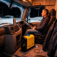Chauffage au diesel portable tout-en-un à faible bruit, télécommandé 12V, adapté aux fourgons et aux camions