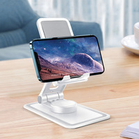 Support de téléphone portable et tablette pliable à rotation à 360 degrés, léger, en plastique PP, portable, stable, pour bureau