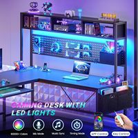 Support de Moniteur Surélevé pour Bureau de Gaming en Fibre de Carbone avec Support de Tasse et Crochet pour Casque – Table d'Ordinateur en Acier – Vente en Gros