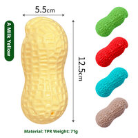 Juguete para Gatos con Forma de Cacahuete Adhesivo Simulado, Resistente a Mordeduras, Impermeable, con Patrón de Dibujos Animados, Vinilo TPR, Juguete Chirriante para Limpiar los Dientes de los Gatos