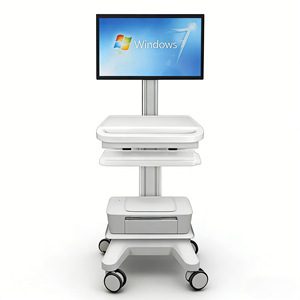 Factory wholesale adjustable plastic mobile workstation <b>trolley</b>, laptop large panel <b>trolley</b>, outdoor <b>work</b> cart - Product Image 5