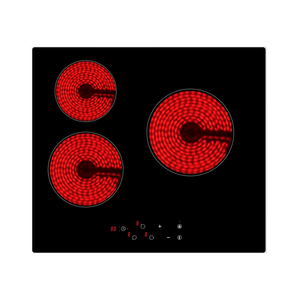 Table <span class=keywords><strong>de</strong></span> cuisson <span class=keywords><strong>vitrocéramique</strong></span> encastrable 3 zones 220V 5200W avec contrôle tactile, verre lisse, verrouillage enfant et minuterie, certifiée CE & RoHS - Product Image 1