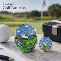 Marqueur de balle de golf magnétique en gros avec illustration double face et marqueur amovible de 25 mm pour les magasins de golf professionnels
