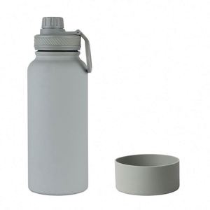 Botella de agua de acero inoxidable con aislamiento de revestimiento de goma de primera calidad personalizada con pajita para deportes y viajes - Product Image 3