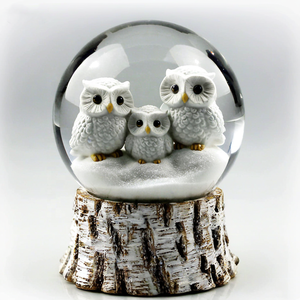 Reçine baykuş el-boyalı çevre dostu sanat hatıra noel Mini baykuş kar küresi - Product Image 2