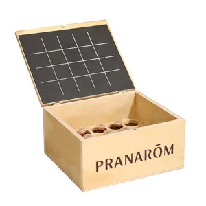 木质展示盒香气Outfitter 20瓶木质精油盒带黑板