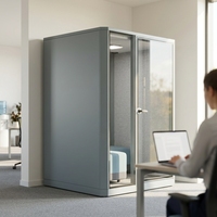 UNIBOOTH - Cabine de bureau insonorisée en aluminium robuste, 30 dB, ignifuge ISO 23351, montage rapide, pour espace de coworking, studio, prête à être expédiée