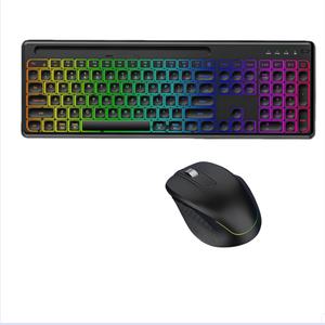 Conjunto de Teclado y Ratón Inalámbricos de 2.4G, Teclado Recargable con Retroiluminación RGB, Combinación de Teclado y Ratón para Computadora, Mac, Portátil - Product Image 1