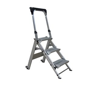 Escalera de aluminio plegable de 3 escalones de gran calidad, moderna, plegable de buena calidad con asa y palé <span class=keywords><strong>para</strong></span> uso doméstico - Product Image 1