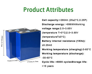 Аккумуляторная ячейка <span class=keywords><strong>LiFePO4</strong></span> призматическая LF280K 280Ач 3.2В, класс А, 8000 циклов, 5-летняя гарантия, послепродажная поддержка в ЕС для солнечных систем и автодомов - Product Image 5