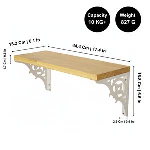 Étagère murale décorative flottante en bois blanc, petite, à motif floral, pour le rangement dans le salon, la chambre, la salle de bain et le bureau - Product Image 3