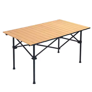 <span class=keywords><strong>Table</strong></span> pliante portable en alliage d'<span class=keywords><strong>aluminium</strong></span>/acier inoxydable pour barbecue extérieur, camp, meubles d'extérieur en grain de bois pour le <span class=keywords><strong>camping</strong></span> - Product Image 3