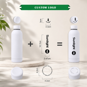 Bouteille de boisson sportive, gourde isotherme à double paroi pour la salle de sport, 500 ml, en acier inoxydable, écologique, cadeau d'entreprise, logo personnalisé, sangle - Product Image 6