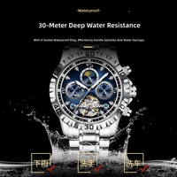 Montre à quartz pour homme POEDAGAR 634, bracelet en acier inoxydable, aiguilles lumineuses, résistante à l'eau, logo personnalisé, vente en gros OEM