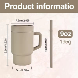 Vaso de Silicona para Bebés de 9oz, Color Mixto, Adorable Vaso Reutilizable en Miniatura con Asa, Regalo para Niños - Product Image 3