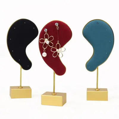 Pendientes de diseño de oreja de metal de alta calidad, accesorios de exhibición de joyería