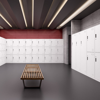 Armoire vestiaire moderne en acier de haute qualité, verrouillable, 4 portes, avec tringle de suspension et emplacement pour porte-nom, idéale pour entrepôt, école, hôtel, maison, bureau