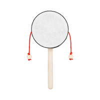 Vente en gros OEM : Peau de tambour réglable et durable de 4 pouces en bois et plastique, avec manivelle et jante noire, pour instrument de percussion musicale