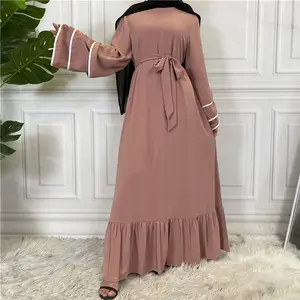 2023 عادي مطوي و فضفاضة نفخة كم دبي العباءة المرأة مسلم اللباس ل الإسلامية الملابس لباس غير رسمي