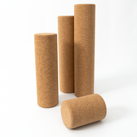Rodillo de Yoga de Corcho Natural, Rodillo de Espuma de Alta Densidad para Masaje Muscular, Juego de Rodillos de Corcho Semicirculares