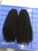 Mèches de cheveux humains FH, texture 4C Afro Kinky Curly, brésiliennes vierges, 10-30 pouces, Super Double Drawn, couleur naturelle