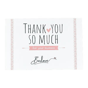 Cartes de remerciement en papier artistique rose minimalistes et accrocheuses, cartes de vœux personnalisées avec logo pour les petites entreprises, gratitude - Product Image 2