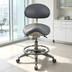 Tabouret ergonomique avec revêtement en microfibre et coussin en éponge haute densité, chaise de dentiste, mobilier de clinique dentaire - Product Image 1