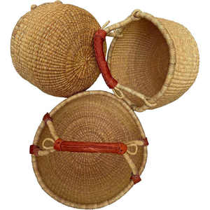 Panier en herbe tissé écologique, classique, fait à la main, solution de rangement pour la cuisine, la garde-robe, le marché et idée cadeau - Product Image 4