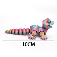 Vashine - Figura de Gecko Arcoíris Impresa en 3D, Cuerpo Flexible, Figura de Animal Colorida para Niños y Coleccionistas, Figura de Gecko Colorida